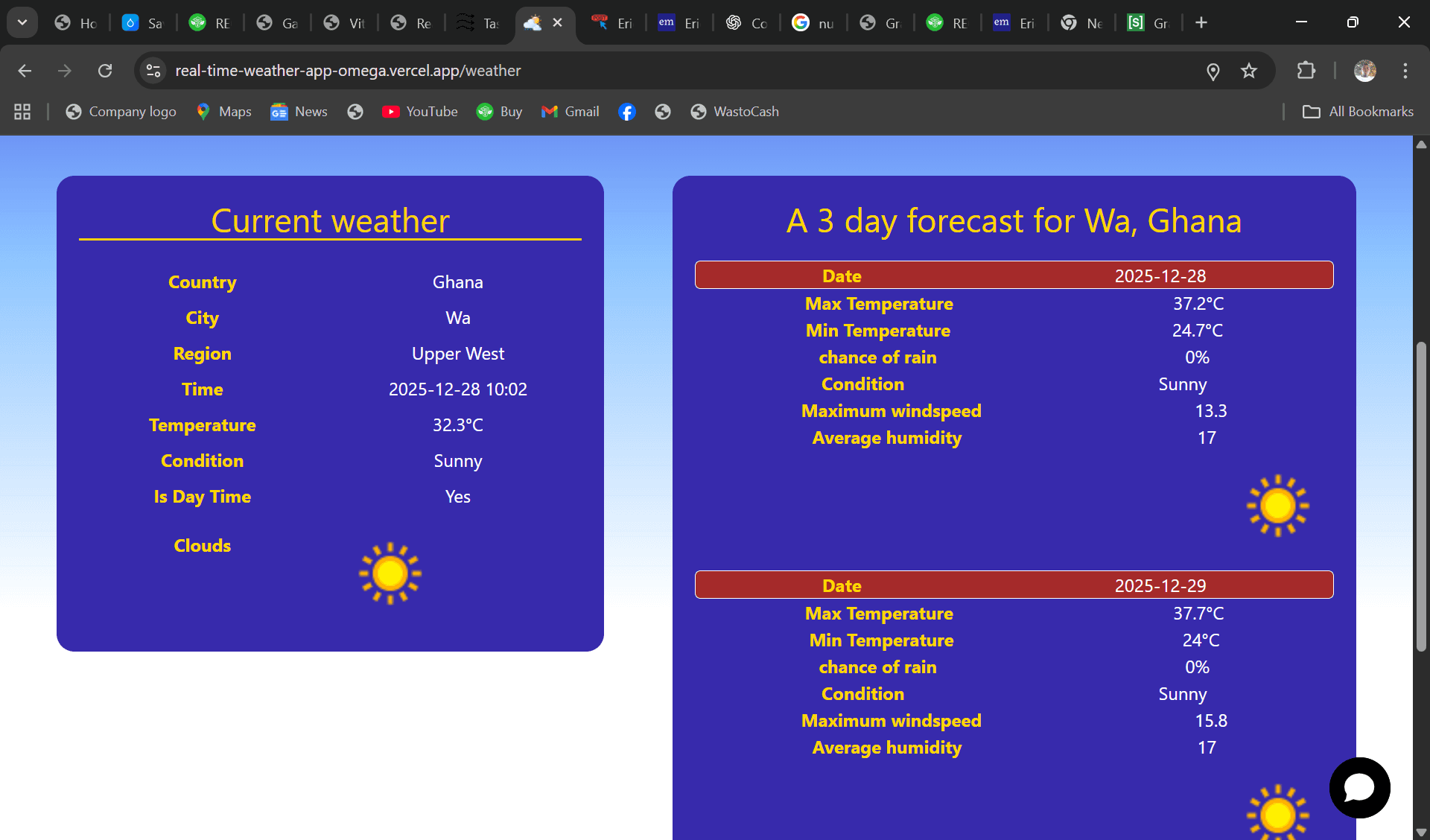 Weather Forecasting web App